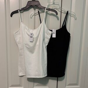 Spaghetti Strap Lightweight Women's Bra Camisole.Size Large White one and Black